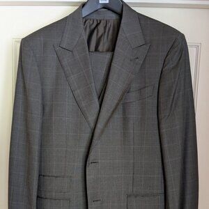 NWOT Ermenegildo Zegna Custom Brown Houndstooth Check 3-Piece Suit EU52R US42R